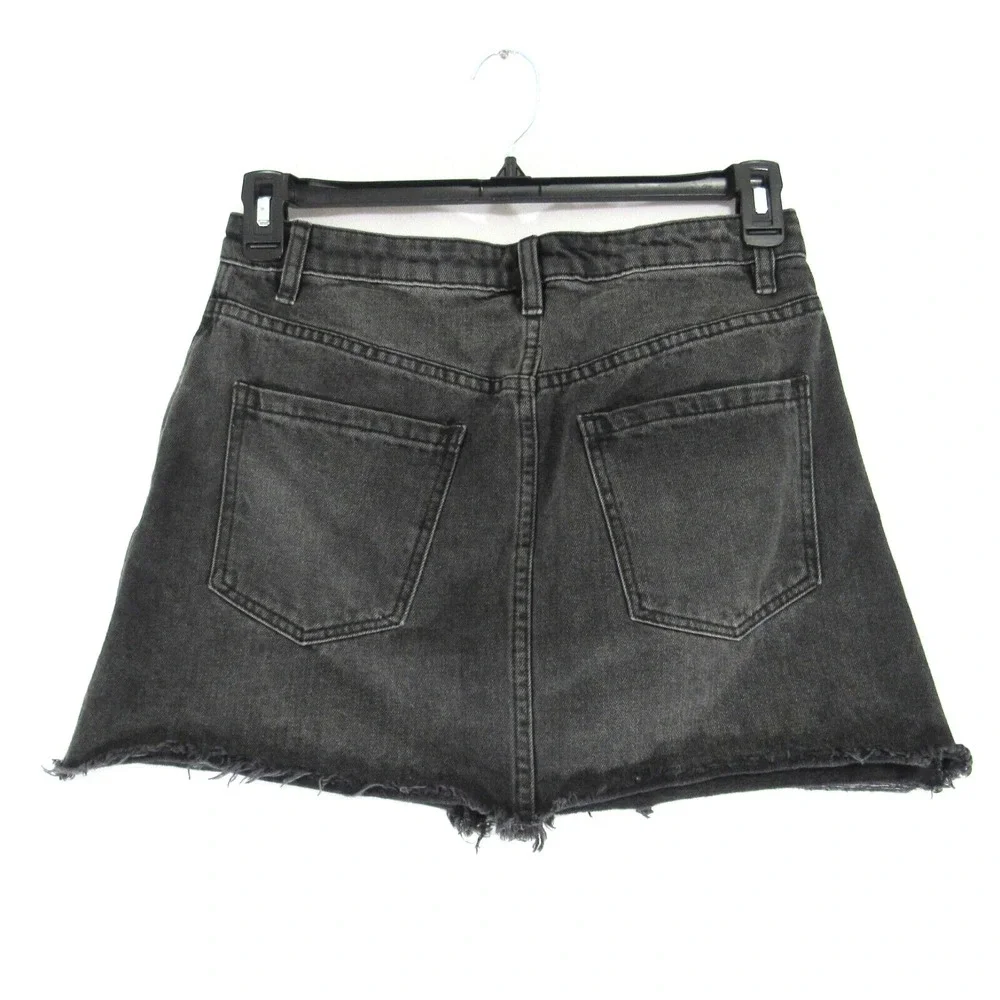 Free People Miniskirt Size 28 Haven Denim Mini Fray Distress Cut Off‎ Zip Front